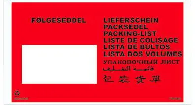 Bolsillo para albaranes Docustick con impresión en 10 idiomas C65 225 mm x 122 mm